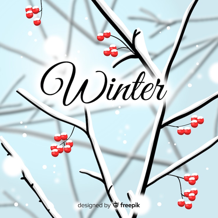 Vecteur gratuit branches nues fond hiver