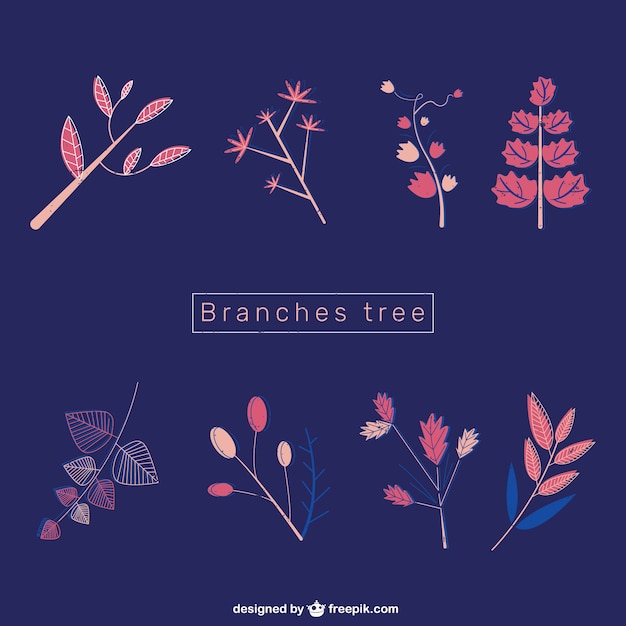 Vecteur gratuit branches pinky