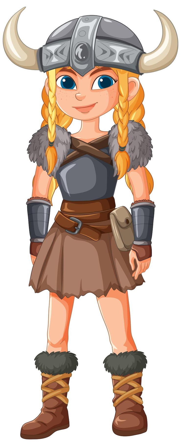Vecteur gratuit la brave fille guerrière viking