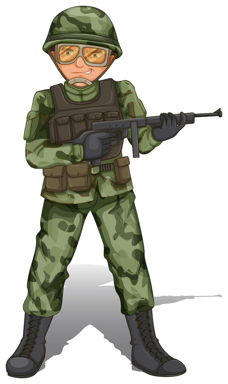 Vecteur gratuit un brave soldat