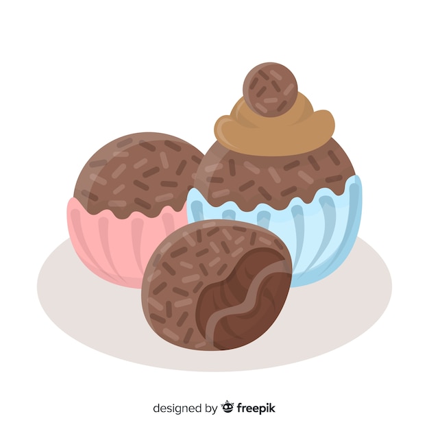 Vecteur gratuit brigadeiro groupe fond plat