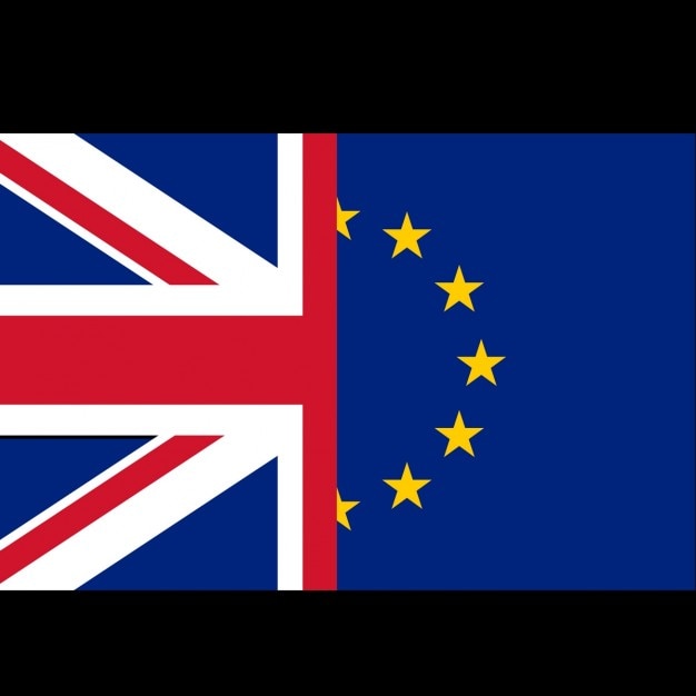 Vecteur gratuit britanniques et européens drapeaux notion