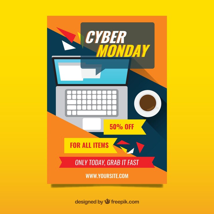 Vecteur gratuit brochure abstraite des offres cyber lundi
