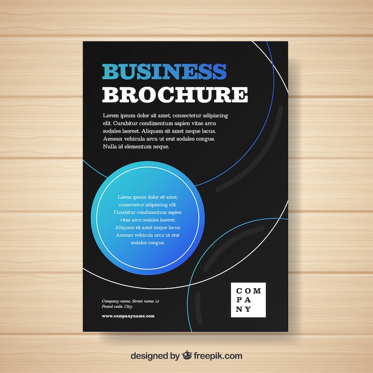 Vecteur gratuit brochure d'affaires avec la taille a5 dans le style plat