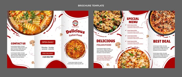Brochure alimentaire design plat