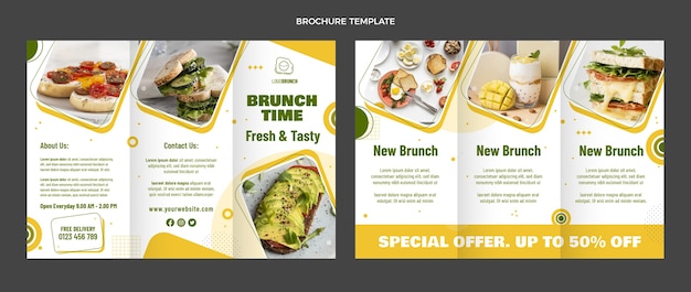 Vecteur gratuit brochure alimentaire design plat