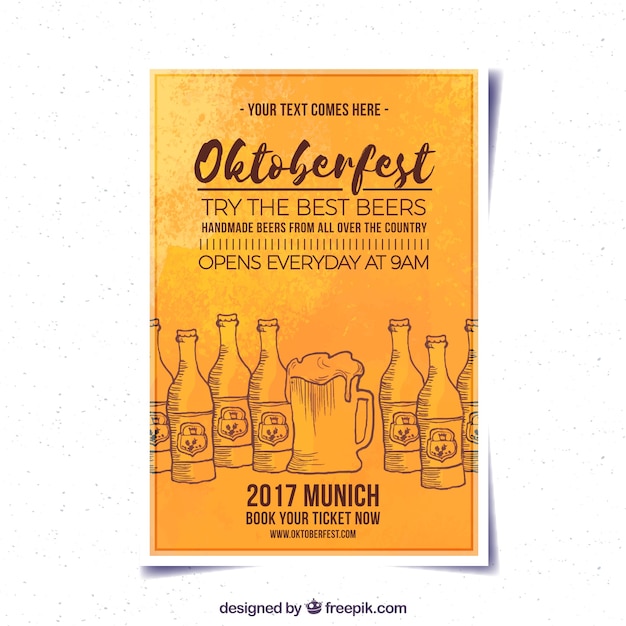 Brochure D'aquarelle Avec Des Dessins De Bière