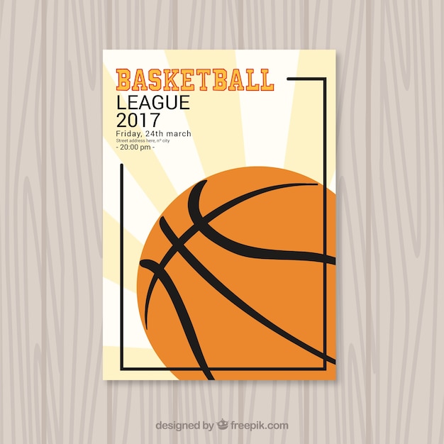 Vecteur gratuit brochure de boule de basket-ball