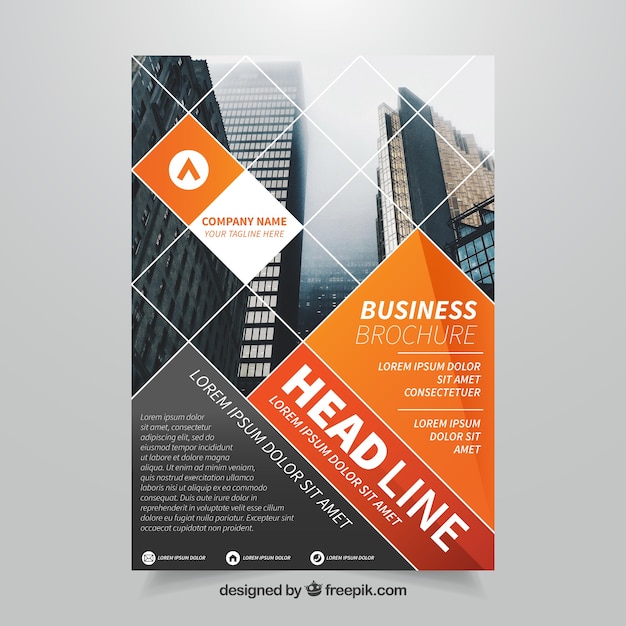 Vecteur gratuit brochure business orange