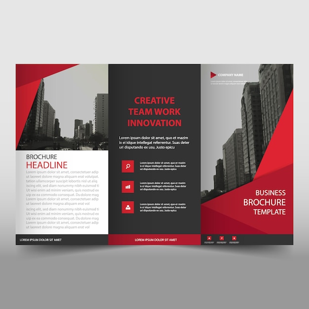 Vecteur gratuit brochure en carton rouge modèle brochure