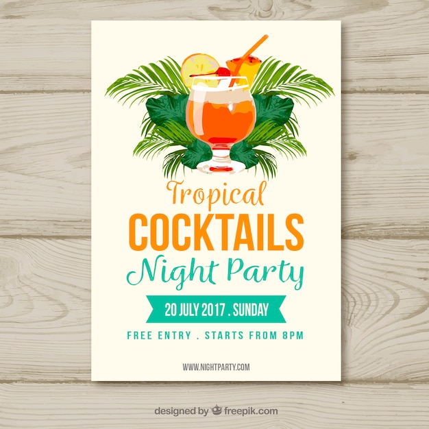 Vecteur gratuit brochure de cocktails