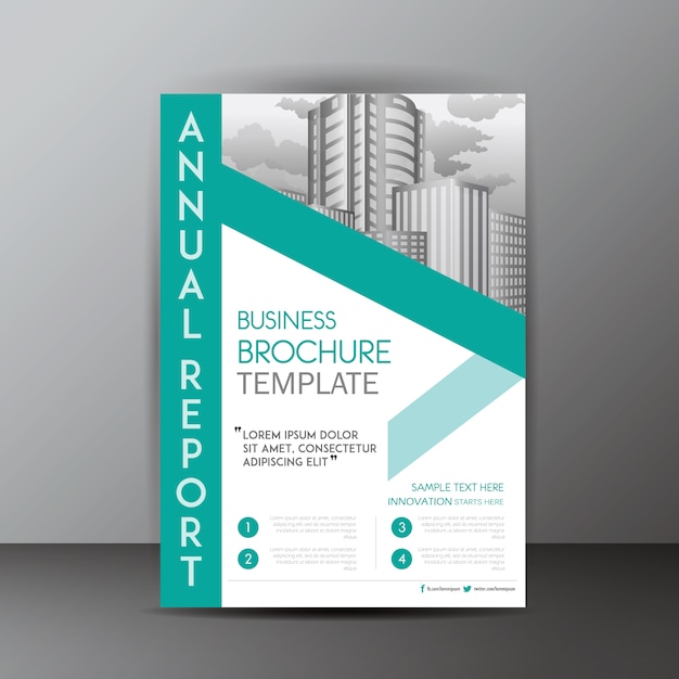 Vecteur gratuit brochure commerciale bleue et blanche