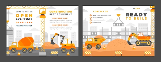 Vecteur gratuit brochure de construction design plat