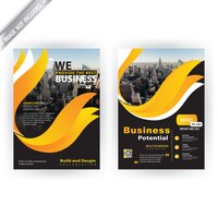 Vecteur gratuit brochure corporative de forme jaune