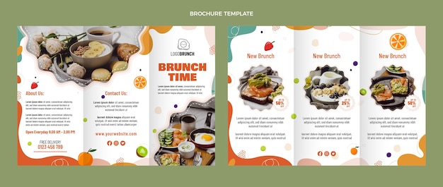 Vecteur gratuit brochure de délicieux brunch au design plat