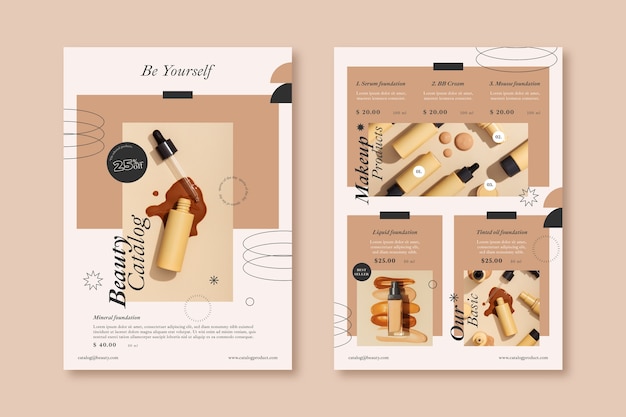 Brochure du catalogue de produits design plat