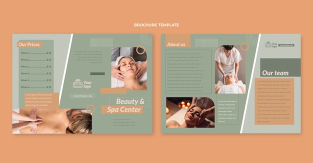 Vecteur gratuit brochure du centre de beauté et spa design plat