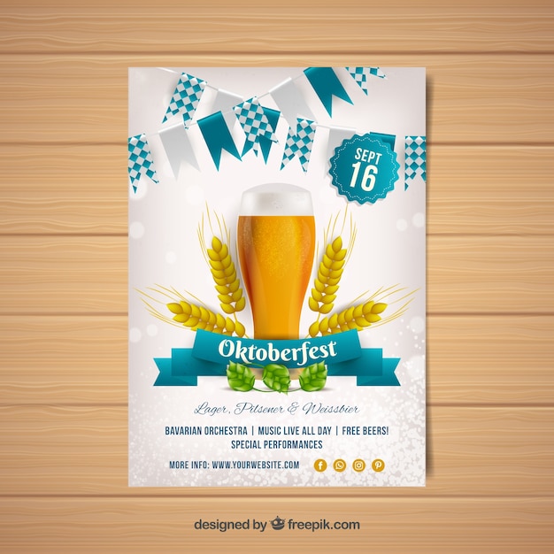 Brochure De La Fête D'oktoberfest Avec De La Bière