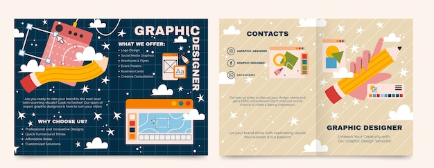 Brochure De Graphiste Dessinée à La Main