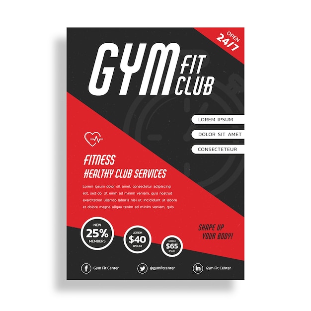 Vecteur gratuit brochure de gym