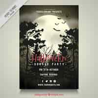 Vecteur gratuit brochure halloween partie de la forêt de nuit