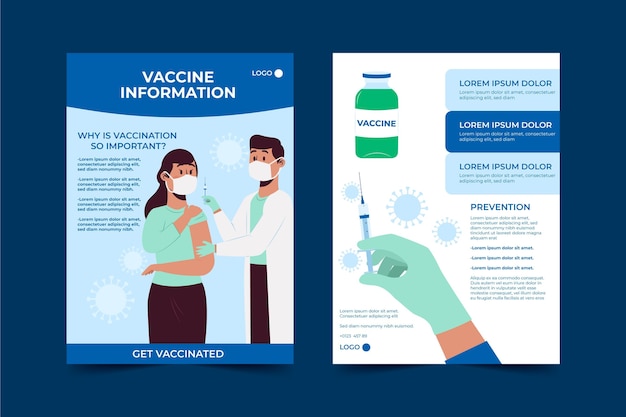 Brochure Informative Sur La Vaccination Contre Le Coronavirus Dessiné à La Main