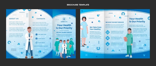 Vecteur gratuit brochure médicale design plat