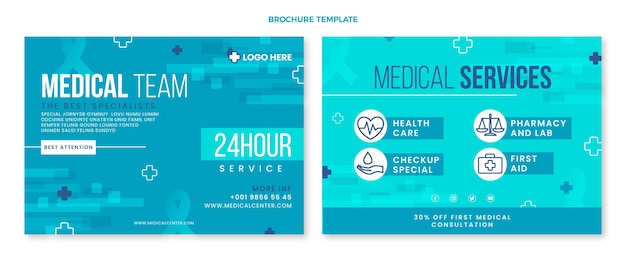 Vecteur gratuit brochure médicale plate