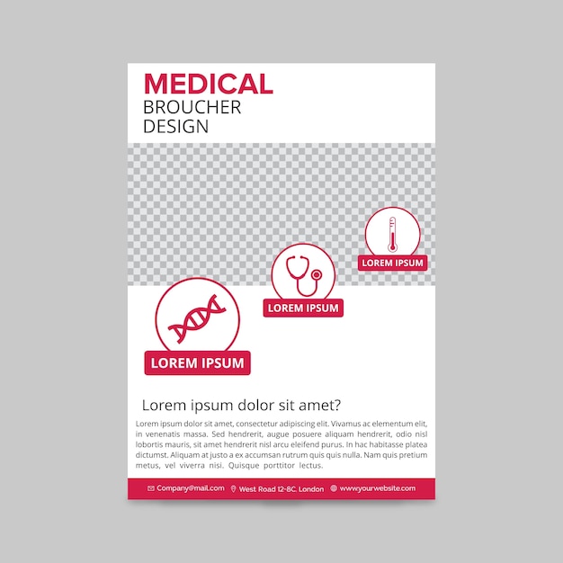 Vecteur gratuit brochure médicale rose