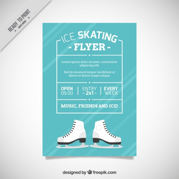 Vecteur gratuit brochure de patinage sur glace