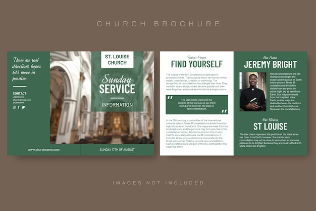 Vecteur gratuit brochure professionnelle église st louise