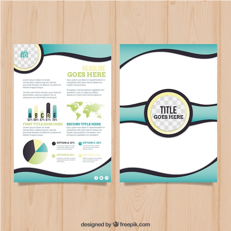 Vecteur gratuit brochure professionnelle avec style abstrait