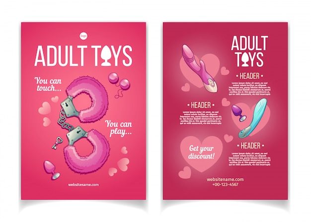 Vecteur gratuit brochure publicitaire sur les jouets pour adultes