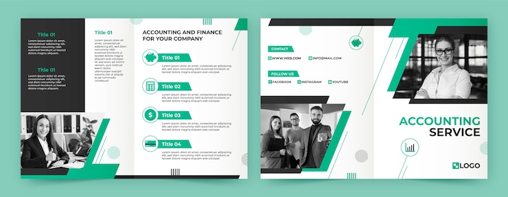 Vecteur gratuit brochure des services de comptabilité de conception plate