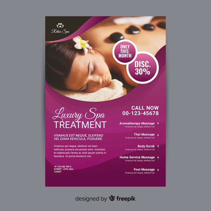 Vecteur gratuit brochure spa