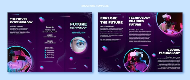 Vecteur gratuit brochure sur la technologie des demi-teintes dégradées