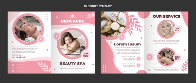 Vecteur gratuit brochure de traitement spa design plat