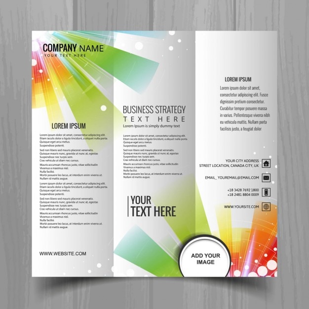 Vecteur gratuit brochure triptyque colorful
