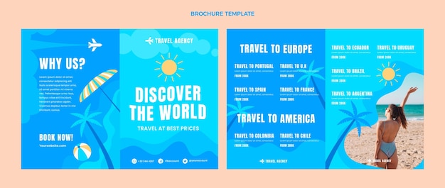 Vecteur gratuit brochure de voyage à plat