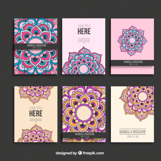 Vecteur gratuit brochures mandala