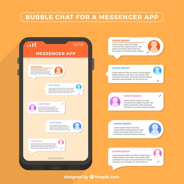 Bubble chat pour l&#39;application de messagerie dans un style plat
