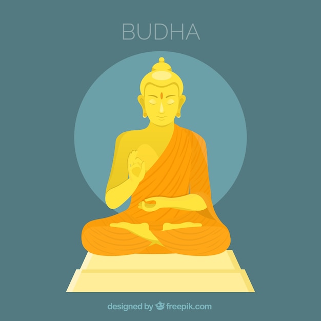 Vecteur gratuit budha coloré avec un design plat