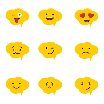 Bulle callout mignon emoji icon set