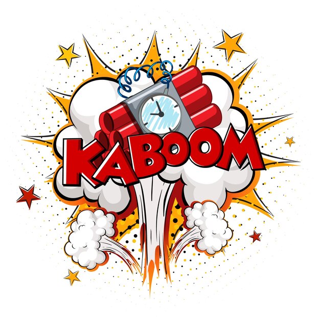 Vecteur gratuit bulle de dialogue comique avec texte kaboom