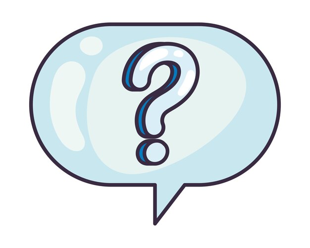 bulle de parole avec signe d'interrogatoire icône des médias sociaux