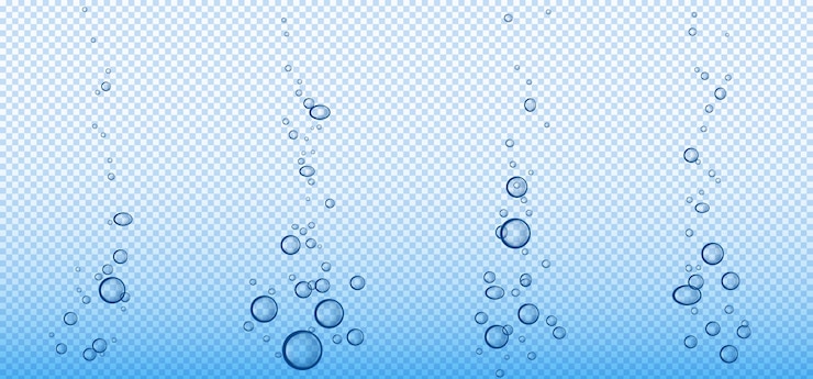 Vecteur gratuit bulles d'air et d'eau gazeuse