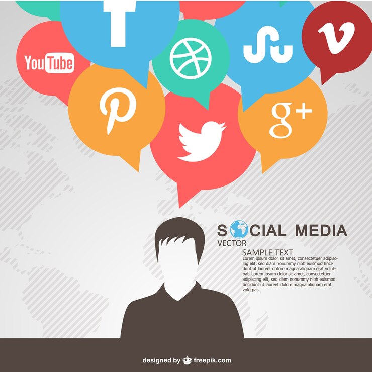 Vecteur gratuit bulles de communication des médias sociaux
