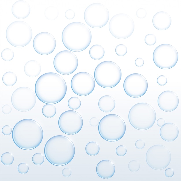 Vecteur gratuit bulles de savon bleu flottant sur fond blanc