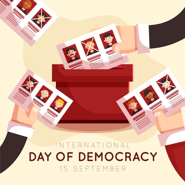 Vecteur gratuit bulletin de vote de la journée internationale de la démocratie