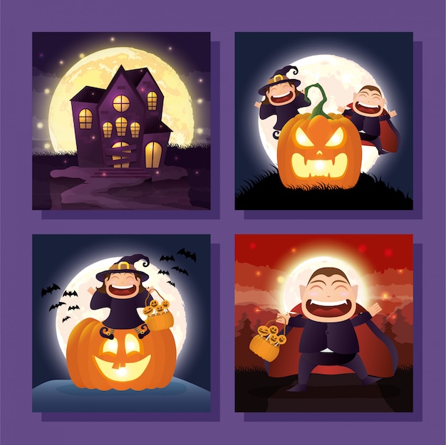 Bundle de scènes d'halloween